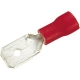 Flat plug insulated, 4.8mm x 0.8, red